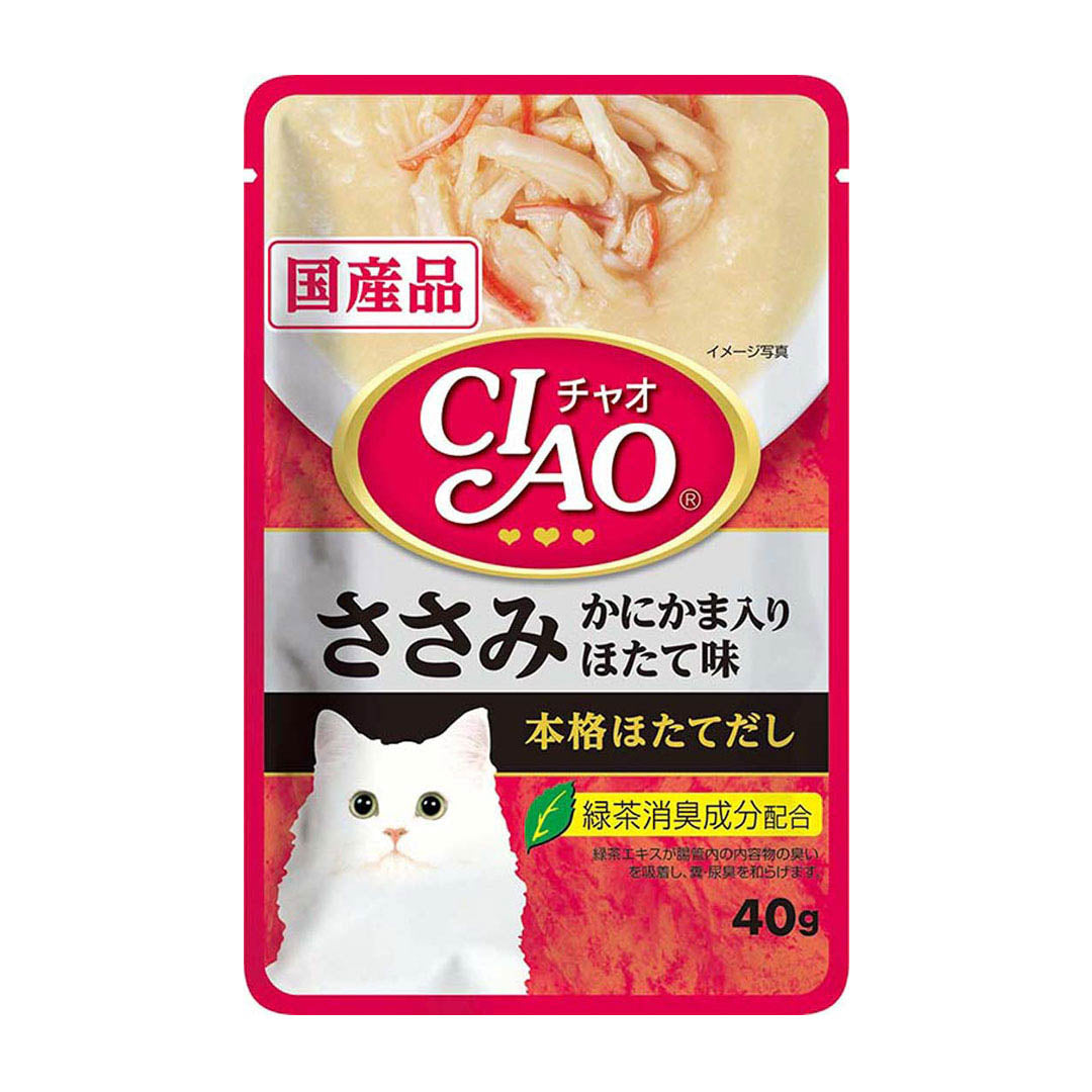 Ciao Creamy Soup Pouch Chicken Fillet with Crab Stick Scallop Flavor 40g-Ciao-Catsmart-express