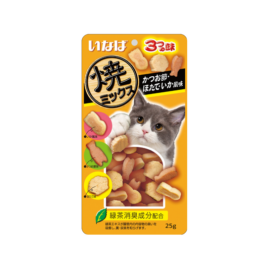 Ciao Soft Bits Tuna & Chicken Fillet Dried Bonito Scallop & Squid Flavor 25g-Ciao-Catsmart-express