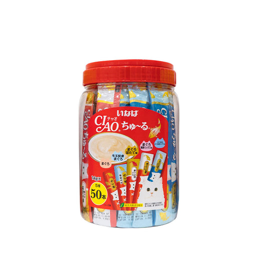 Ciao Chu ru Tuna with Added Vitamin and Green Tea Extract 14g x 50pcs-Ciao-Catsmart-express