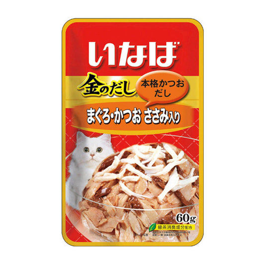 Ciao Golden Pouch Tuna In Jelly Topping Chicken Fillet 60g Carton (12 Packs)-Ciao-Catsmart-express