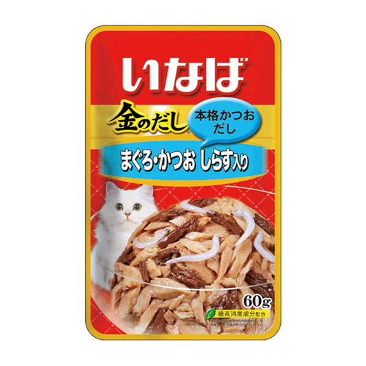 Ciao Golden Pouch Tuna In Jelly Topping Whitebait 60g Carton (12 Packs)-Ciao-Catsmart-express
