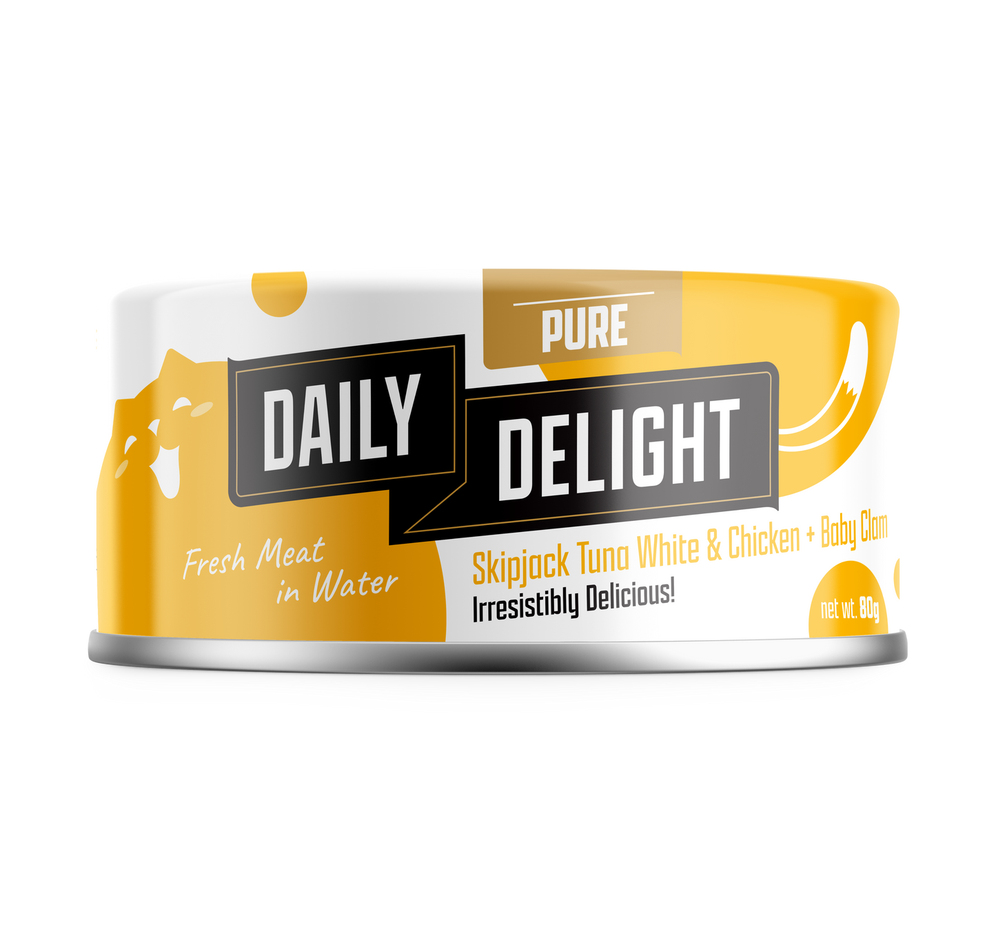 Daily Delight Pure Skipjack Tuna White & Chicken with Baby Clam 80g Carton (24 Cans)-Daily Delight-Catsmart-express