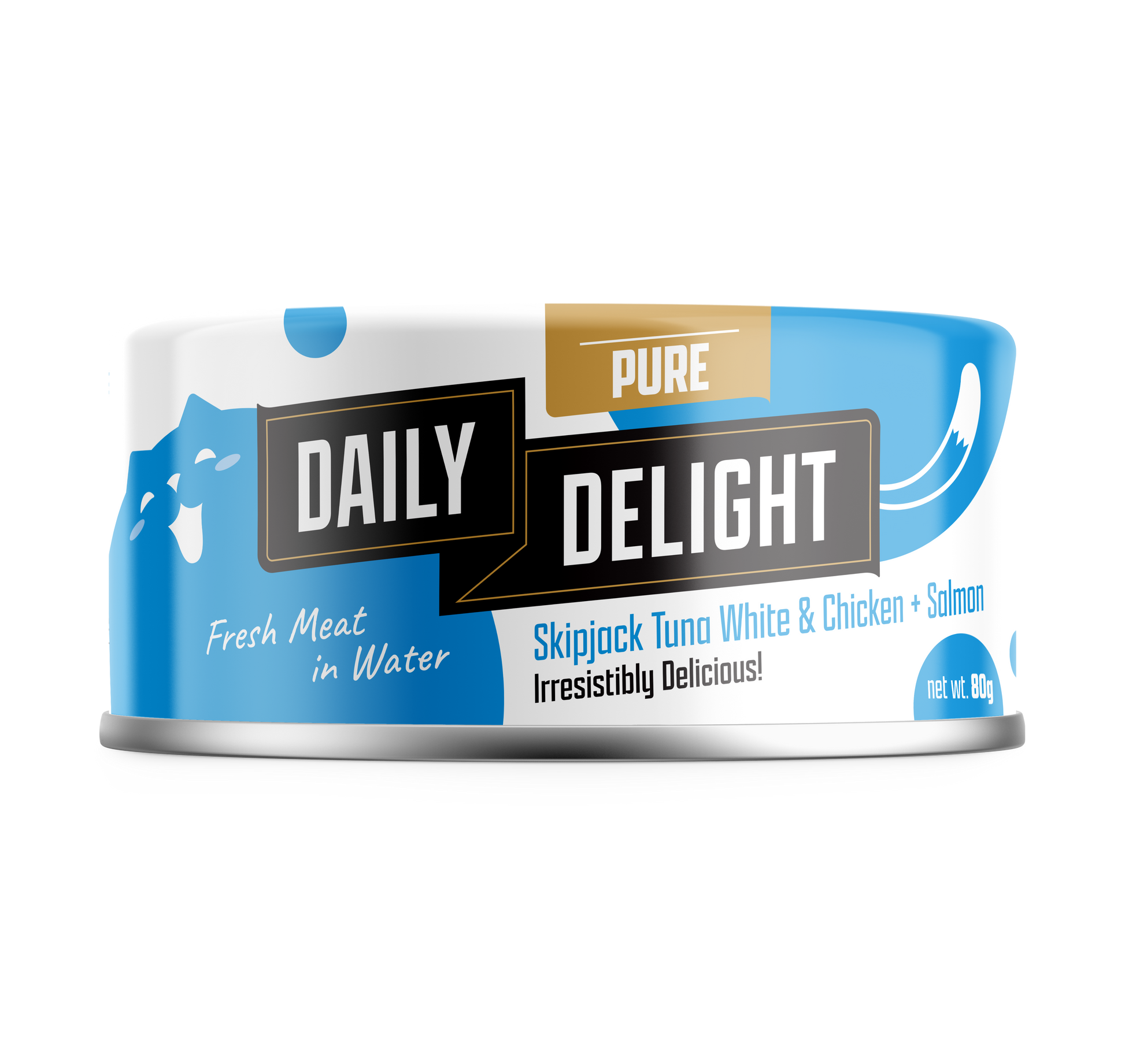 Daily Delight Pure Skipjack Tuna White & Chicken with Salmon 80g-Daily Delight-Catsmart-express