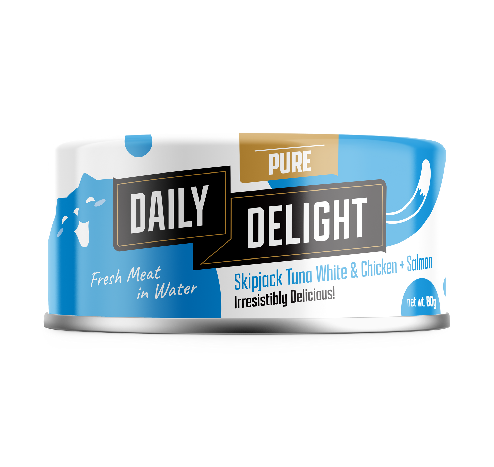 Daily Delight Pure Skipjack Tuna White & Chicken with Salmon 80g Carton (24 Cans)-Daily Delight-Catsmart-express