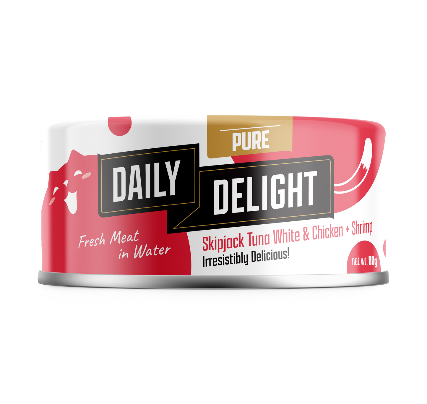 Daily Delight Pure Skipjack Tuna White & Chicken with Shrimp 80g-Daily Delight-Catsmart-express