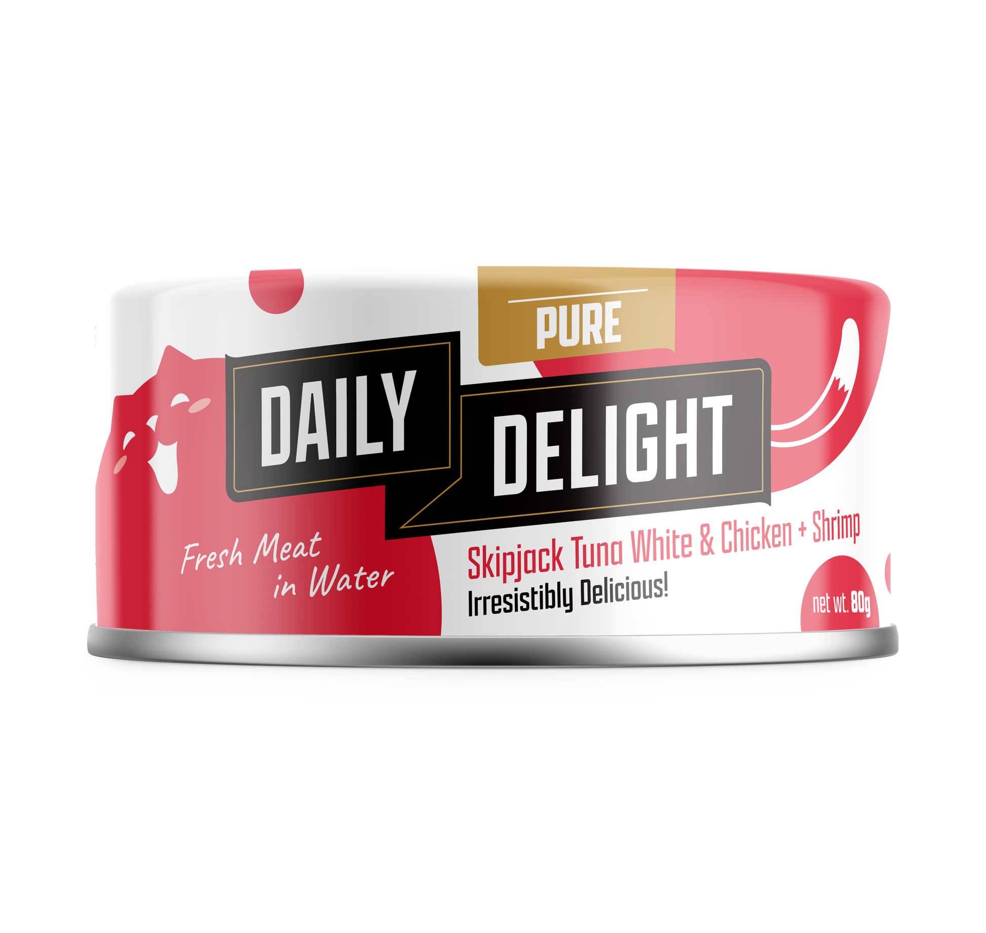 Daily Delight Pure Skipjack Tuna White & Chicken with Shrimp 80g-Daily Delight-Catsmart-express