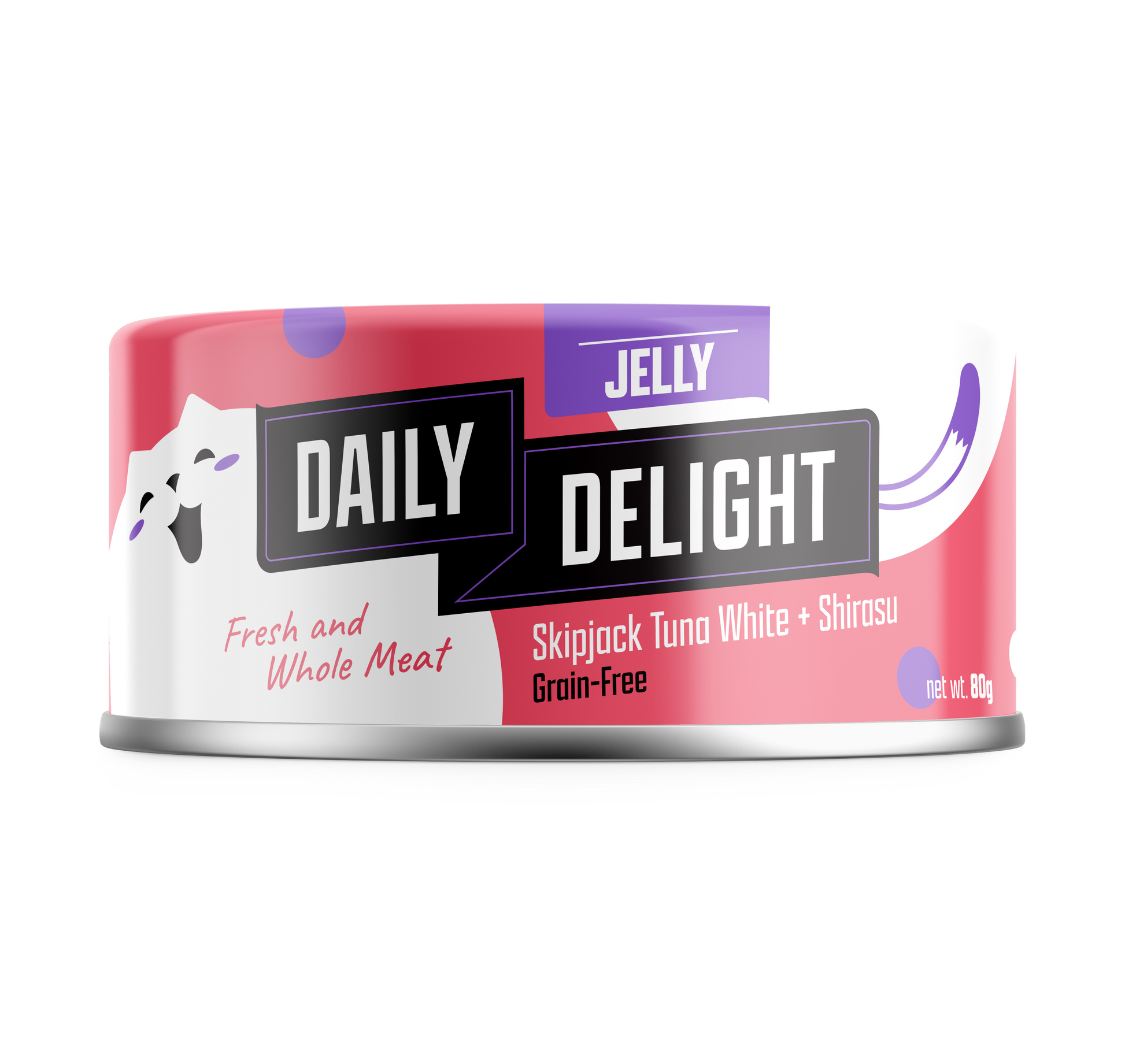 Daily Delight Jelly Skipjack Tuna White with Shirasu 80g Carton (24 Cans)-Daily Delight-Catsmart-express