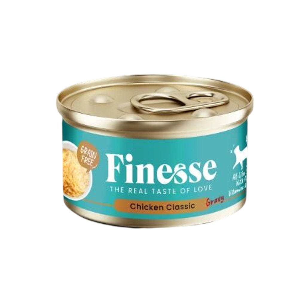 Finesse Grain-Free Chicken Classic in Gravy 85g Carton (24 Cans)-Finesse-Catsmart-express