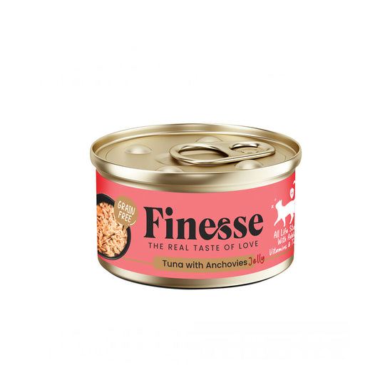Finesse Grain-Free Tuna with Anchovies in Jelly 85g-Finesse-Catsmart-express