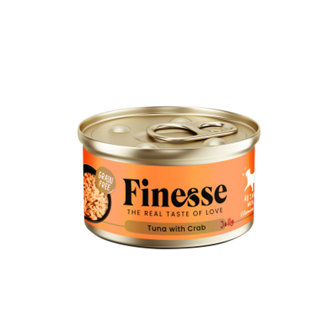 Finesse Grain-Free Tuna with Crab in Jelly 85g-Finesse-Catsmart-express