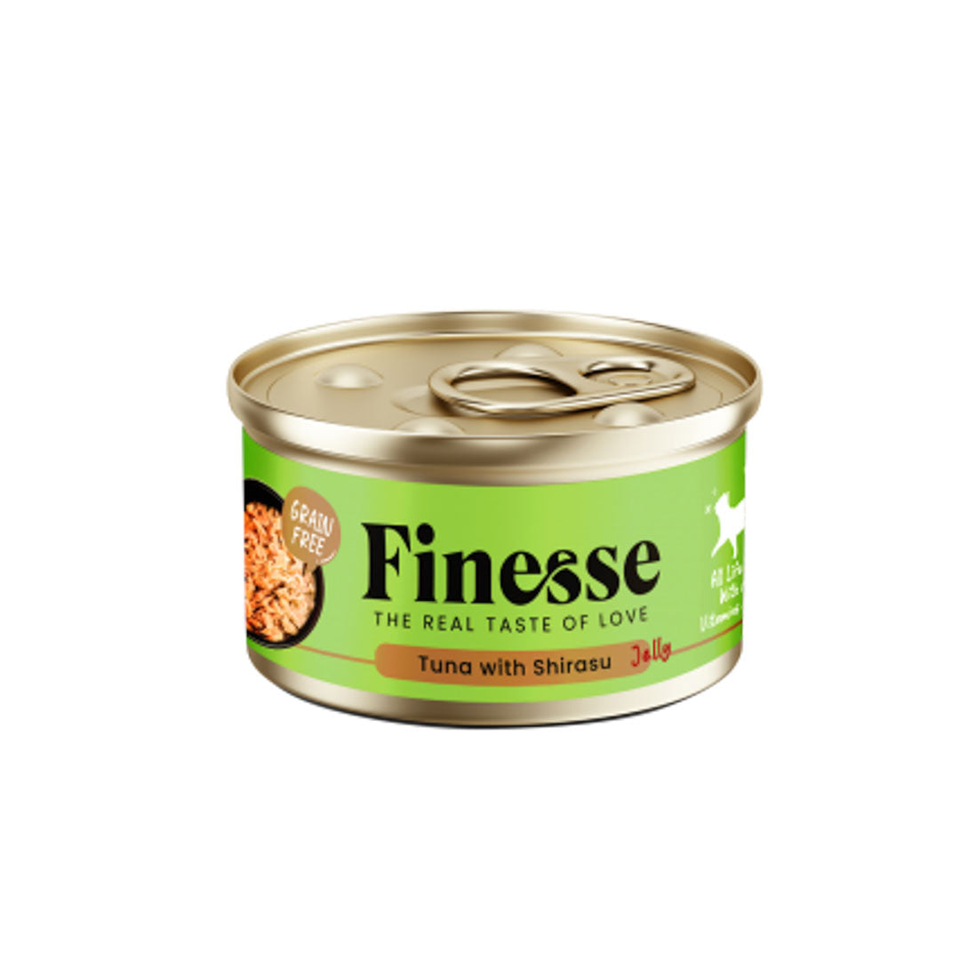 Finesse Grain-Free Tuna with Shirasu in Jelly 85g Carton (24 Cans)-Finesse-Catsmart-express