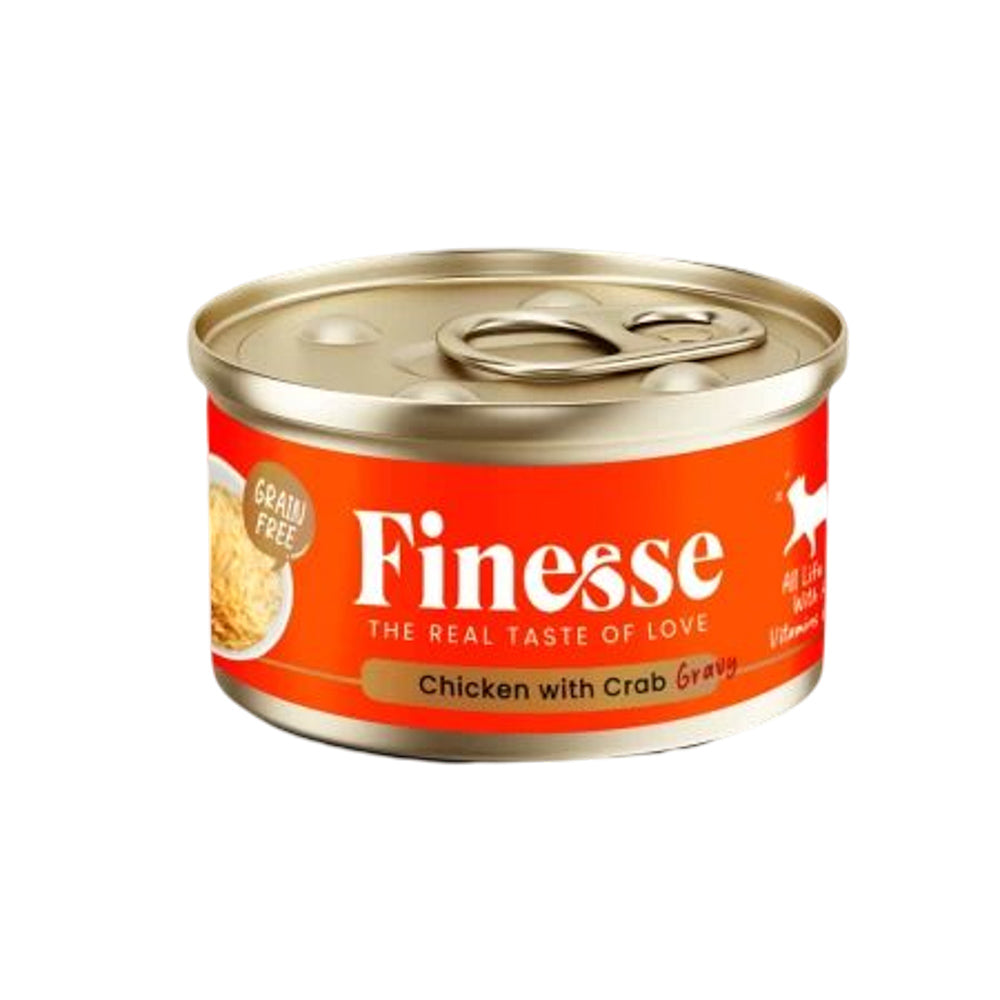 Finesse Grain-Free Chicken with Crab in Gravy 85g Carton (24 Cans)-Finesse-Catsmart-express