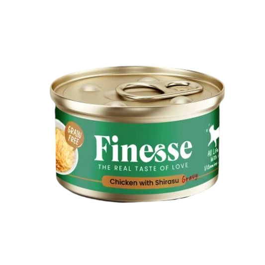Finesse Grain-Free Chicken with Shirasu in Gravy 85g Carton (24 Cans)-Finesse-Catsmart-express