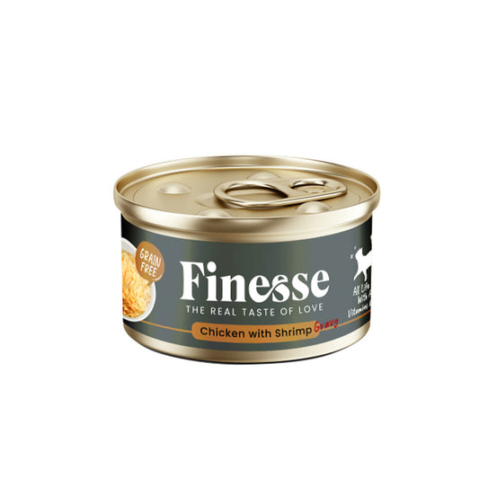 Finesse Grain-Free Chicken with Shrimp in Gravy 85g Carton (24 cans)-Finesse-Catsmart-express