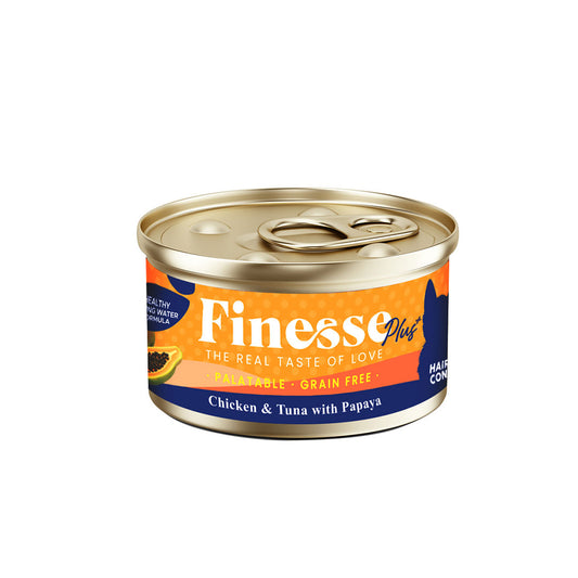 Finesse Plus Grain-Free Chicken and Tuna with Papaya (Hairball Control) 85g-Finesse-Catsmart-express