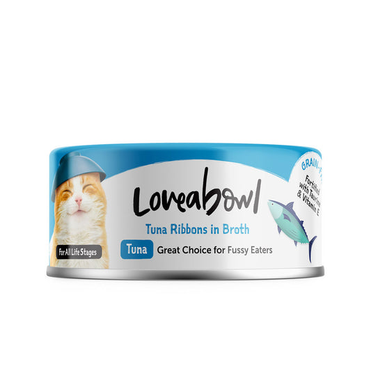 Loveabowl Grain-Free Tuna Ribbons in Broth 70g Carton (24 Cans)-Loveabowl-Catsmart-express
