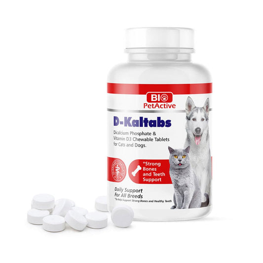 Bio PetActive D-Kaltabs Dicalcium Phosphate & Vitamin D3 Chewable Tablets for Cats 126g (84 Tabs)-Bio PetActive-Catsmart-express