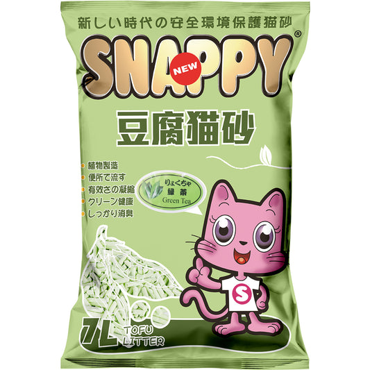 Snappy Cat Tofu Cat Litter Green Tea 7L (3 Packs)-Snappy-Catsmart-express