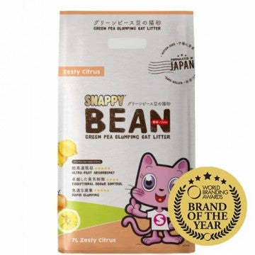 Snappy Bean Green Pea Cat Litter Zesty Citrus 7L (3 Packs)-Snappy-Catsmart-express