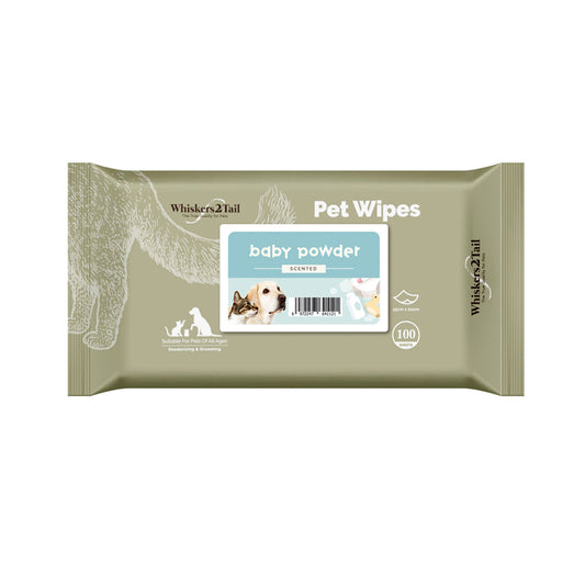 Whiskers2Tail Pet Wipes 100's Baby Powder (6 Packs)-Whiskers2Tail-Catsmart-express