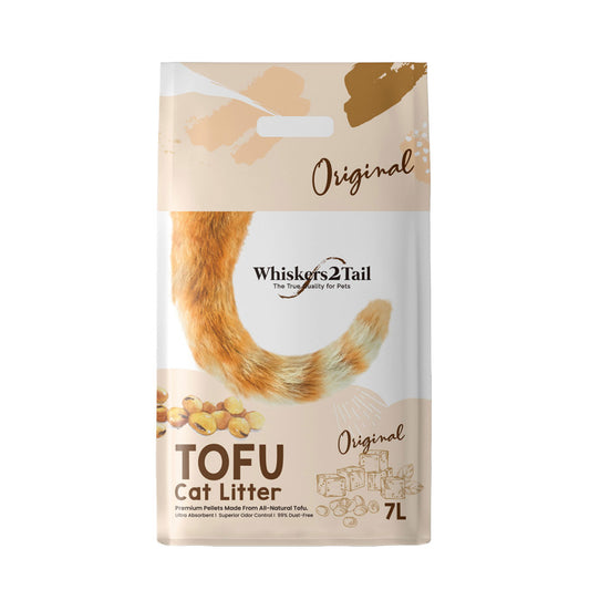 Whiskers2Tail Tofu Cat Litter Original 7L-Whiskers2Tail-Catsmart-express