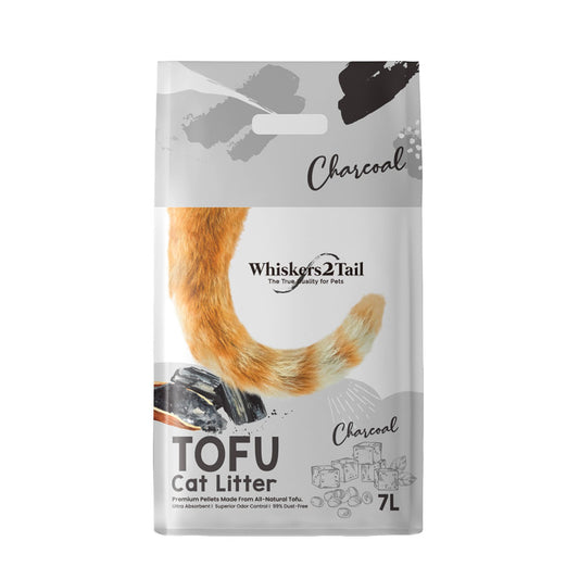 Whiskers2Tail Tofu Cat Litter Charcoal 7L (6 Packs)-Whiskers2Tail-Catsmart-express
