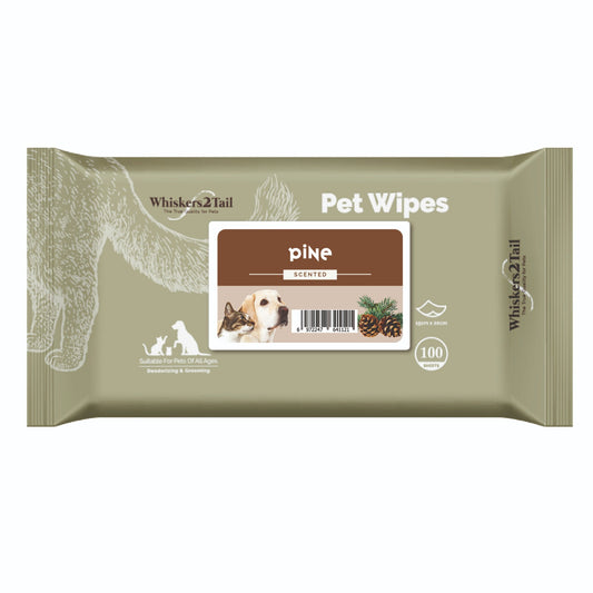 Whiskers2Tail Pet Wipes 100's Pine (6 Packs)-Whiskers2Tail-Catsmart-express