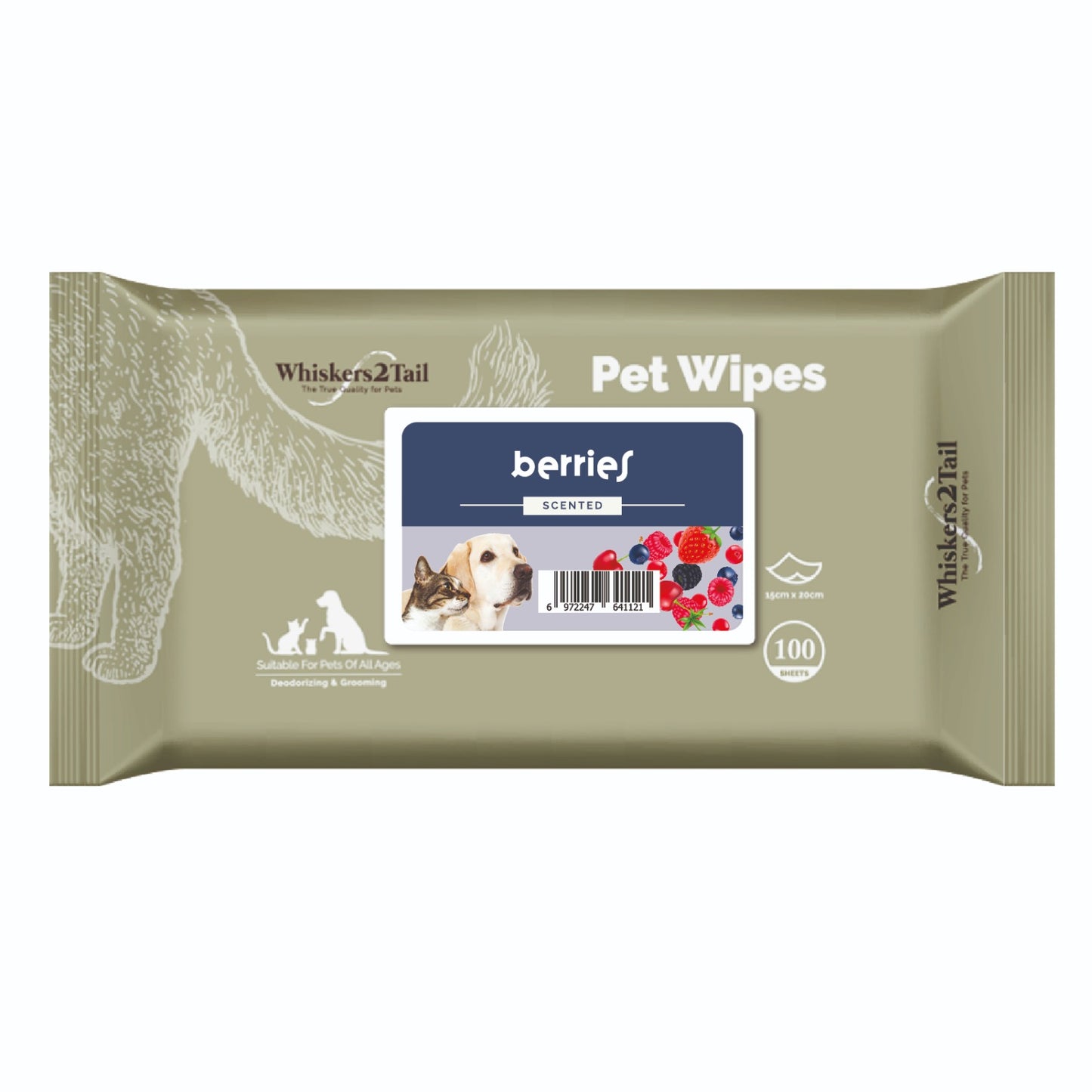 Whiskers2Tail Pet Wipes 100's Berries-Whiskers2Tail-Catsmart-express