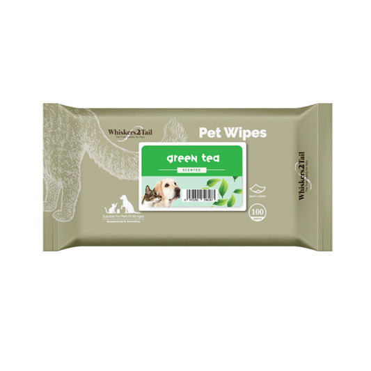Whiskers2Tail Pet Wipes 100's Green Tea (3 Packs)-Whiskers2Tail-Catsmart-express