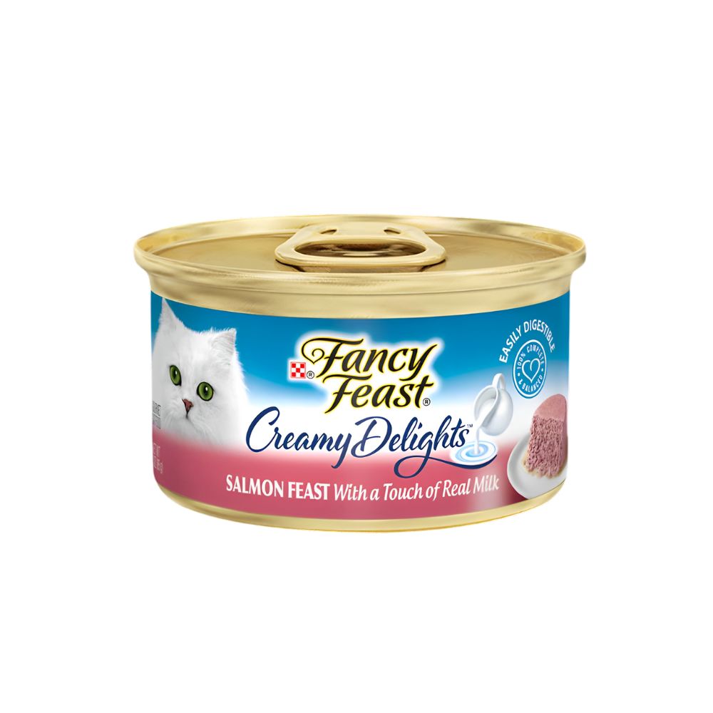 Fancy Feast Creamy Delights Salmon Feast With A Touch Of Real Milk 85g Carton (24 Cans)-Fancy Feast-Catsmart-express