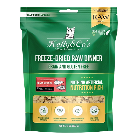 Kelly & Co's Freeze-Dried Raw Dinner Salmon & Tuna With Mixed Fruits & Vegetables 397g-Kelly & Co's-Catsmart-express