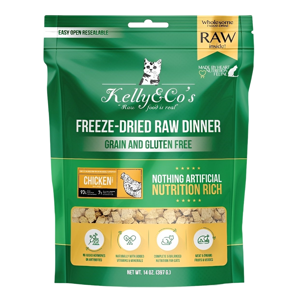 Kelly & Co's Freeze-Dried Raw Dinner Chicken With Mixed Fruits & Vegetables 397g-Kelly & Co's-Catsmart-express