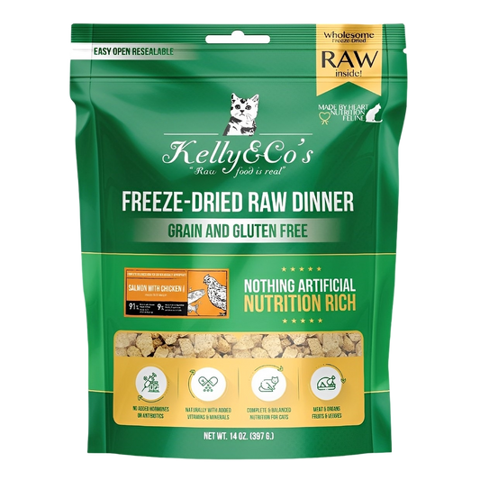 Kelly & Co's Freeze-Dried Raw Dinner Salmon & Chicken With Mixed Fruits & Vegetables 397g-Kelly & Co's-Catsmart-express